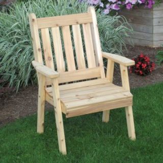 A & L Furniture Western Red Cedar Traditional English Dining Chair   Outdoor Dining Chairs