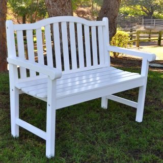 Shine Company Belfort Curved Back Garden Bench   White   Outdoor Benches