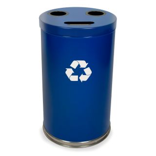Witt Industries Combination 33 Gallon Blue Recycling Bin   Recycling Bins