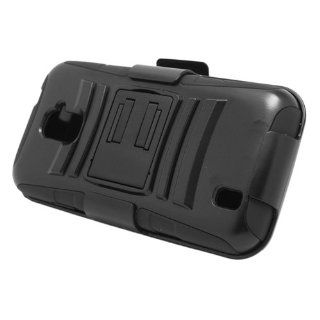 For ZTE Majesty 796C   Wydan Hybrid Rugged Kickstand Holster Belt Clip Case Hard Soft Gel Cover Black on Black w/ Wydan Stylus Pen, Prying Tool Cell Phones & Accessories