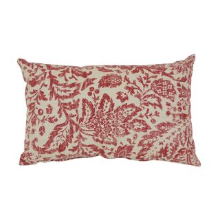 Decorative Red and Tan Damask 18.5 x 11.5 in. Rectangle Toss Pillow   Decorative Pillows