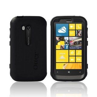 Otterbox Black Defender Series Silicone Over Hard Case w/ Holster & Screen Protector for Nokia Lumia 822 Cell Phones & Accessories