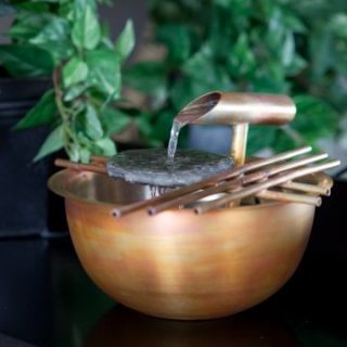 Nayer Kazemi Water Art #1004 Copper Gentle Flow Tabletop Outdoor Fountain   Fountains