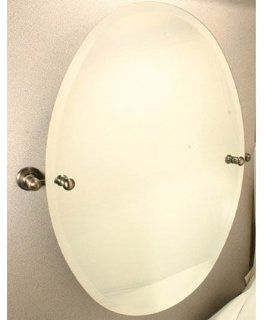 Paul Decorative C798 81SZ SZ Satin Bronze Bathroom Accessories Oval Tilting Wall Mirror with Crystal Caps   Wall Mounted Mirrors