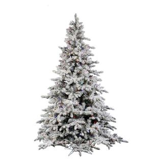 Vickerman 6.5 ft. Flocked Utica Fir Multi Italian LED Christmas Tree   Christmas Trees