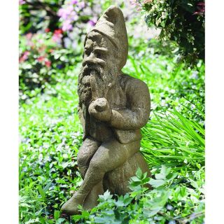 Campania International Vintage Garden Gnome Cast Stone Garden Statue   Garden Statues