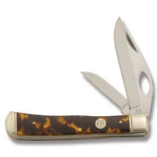 Rough Rider Knives 823 Blade Lock Trapper Knife with Imitation Tortoise Shell Celluloid Handles Sports & Outdoors