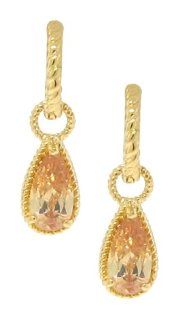 Sterling Silver 925 Champagne CZ Teardrop Earrings [Jewelry] [Jewelry] Dangle Earrings Jewelry
