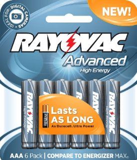Rayovac 6 Pack High Energy AAA Batteries, 824 6HEF   Cordless Tool Battery Packs  