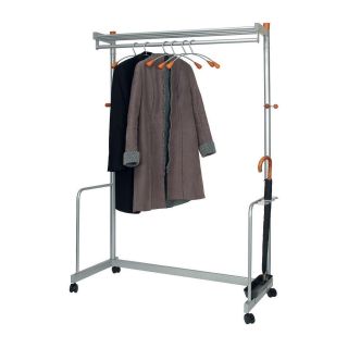 Alba Modern Mobile Garmet Rack With Hangers and Storage   Coat Racks