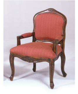Ariadne Pecan Arm Chair   Burgundy   Accent Chairs
