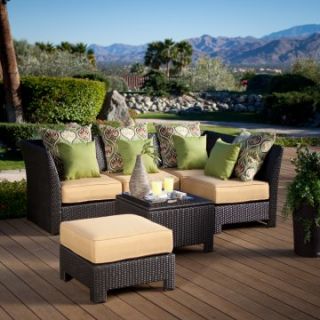 Coral Coast Fiji Bay All Weather Wicker Sectional Conversation Set   Seats 4   Wicker Furniture