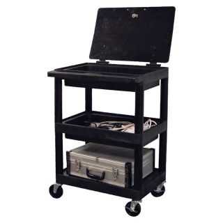 Luxor 3 Shelf Mechanics Tool Storage Tub Cart with Lid   Tool Chests & Cabinets