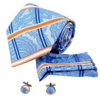 H5199 Orange Patterned Perfect Silk Ties Cufflinks Hanky Set 3PT By Y&G at  Mens Clothing store Neckties