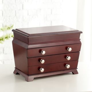 Dao Wooden Jewelry Box   Cherry   14.25W x 10.6H in.   Womens Jewelry Boxes