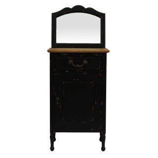 Amy 1 Door 1 Drawer Chest and Mirror   Black   Dressers & Chests