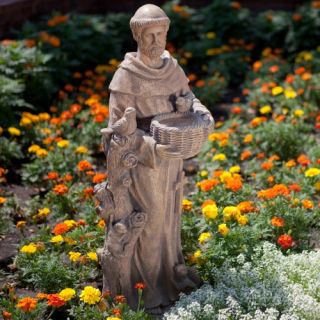 St. Francis Bird Feeder Statue   Garden Statues