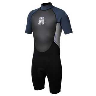 Body Glove Mens Pro 3 Short Arm Flatlock Springsuit Wetsuit   Black/Silver/SLate   Water Sport Accessories