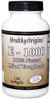 Healthy Origins E 1000    1000 IU   120 Softgels Health & Personal Care