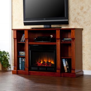 Artaxes Electric Media Fireplace   Classic Mahogany   TV Stands
