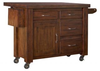 Home Styles Cabin Creek Kitchen Cart with Breakfast Bar   Kitchen Islands and Carts