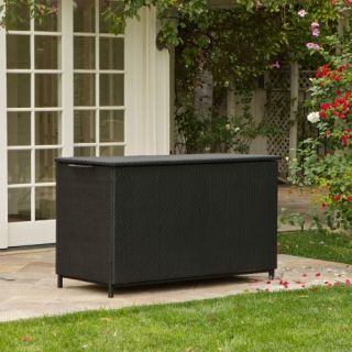 Large Wicker Cushion Deck Box   Outdoor Benches