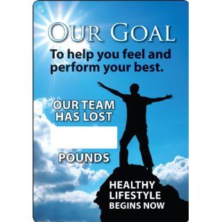 Accuform Signs MSR804PL WorkHealthy Plastic Write A Day Scoreboard, "Our Goal   To Help You Feel And Perform Your Best   Our Team Has Lost #### Pounds   Healthy Lifestyle Begins Now, " 14" Width X 20" Height Industrial Warning Signs I