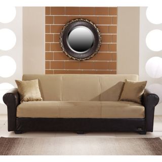 Istikbal Enea Rainbow Dark Beige Microfiber Convertible Sofa   Sofas
