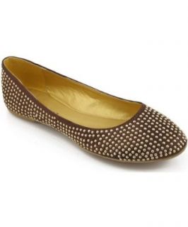 Liliana Eileen 18 Embellished Ballet Flats BROWN (9) Shoes