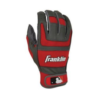 Franklin Shok Sorb Pro Series Youth Batting Gloves   Gray/Red   Players Equipment