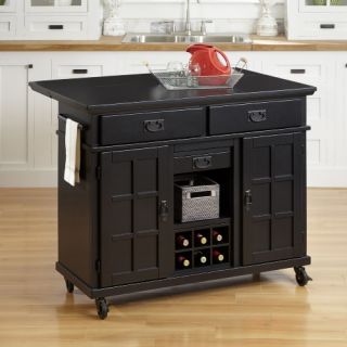Home Styles Arts & Crafts Black Kitchen Cart   Kitchen Islands and Carts