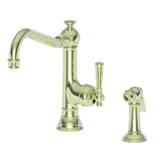 Newport Brass 2470 5313/24A Jacobean Single Handle Kitchen Faucet with Side Spray, French Gold   Touch On Kitchen Sink Faucets  