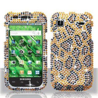 Samsung Vibrant (Galaxy S) T959 Full Diamond Bling Gold/Black Leopard Hard Case Snap on Cover Protector Sleeve + Biodegradable Screen wipe  Players & Accessories