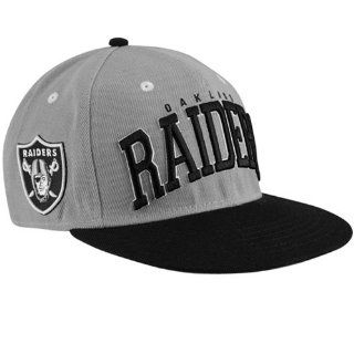 Oakland Raiders Big Text 2 Tone Flatbill Snapback Hat  Sports Fan Baseball Caps  Sports & Outdoors