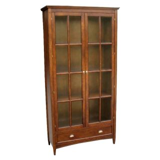 Wayborn Solid Wood Window Pane Bookcase with Drawers   Bookcases