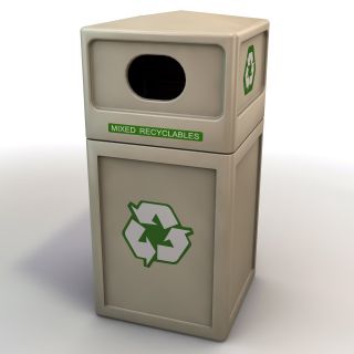 Commercial Zone Recycler 38 Gallon Beige Recycling Bin   Recycling Bins