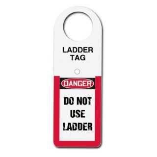 Accuform Signs TSS807 Plastic Status Alert Tag Holder, Legend "DANGER DO NOT USE LADDER", 4 1/2" Width x 12" Height x 0.060" Thickness, Black/Red on White Lockout Tagout Locks And Tags