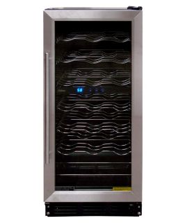 Vinotemp 32SB Black and Stainless Wine Cooler   32 Bottles   Wine Refrigerators