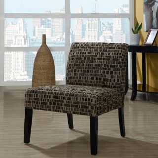 Monarch Brick Textured Fabric Accent Chair   Tan / Brown   Accent Chairs