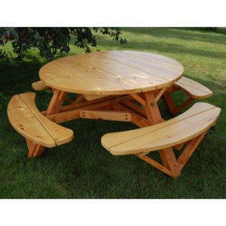 Moon Valley Cedar Works 56 in. Round Picnic Table Set   Picnic Tables