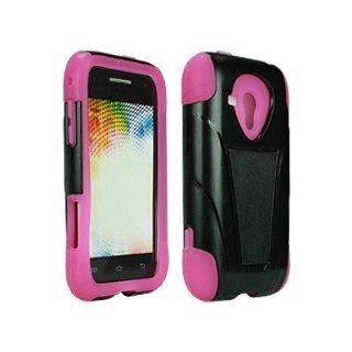 Samsung Galaxy Rush SPH M830 Case Finish Black / Hot Pink Cell Phones & Accessories