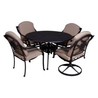 Cristobal 48 in Round Swivel Patio Dining Set   Seats 4   Patio Dining Sets