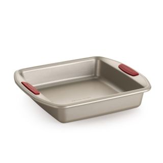KitchenAid Gourmet Bakeware 9 in. Square Cake Pan with Silicone Grips   Red   Brownie & Cake Pans