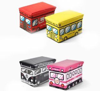 Baby Bus Design Leather Nursery Storage Boxes Containers Toys Organizer K1538  Toy Chests  Baby
