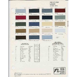 1984 Lincoln Continental, Mark Color Paint Chip Page Lincoln, Ford Books