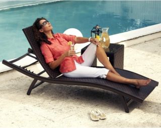 Infinita Wicker Sun Chaise Lounge   Set of 2   Outdoor Chaise Lounges