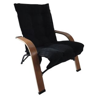 Foldable Game Chair with Micro Suede Cushion and Carry Bag   Black Cushion   Outdoor Lounge Chairs