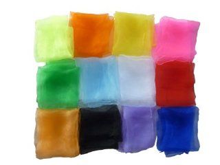 Hoerev Dancing and Juggling Scarves   Pack of 12   Mixed (Approx. 24" X 24") Toys & Games
