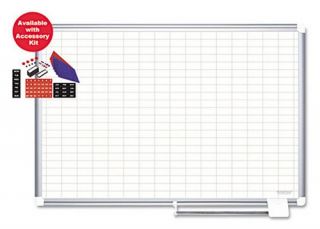 MasterVision 36 x 24 in. Grid Platinum Dry Erase Board with Accessories   Dry Erase Whiteboards