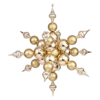 Vickerman 39 in. Gold Radical Snowflake Shiny and Glitter   Ornaments